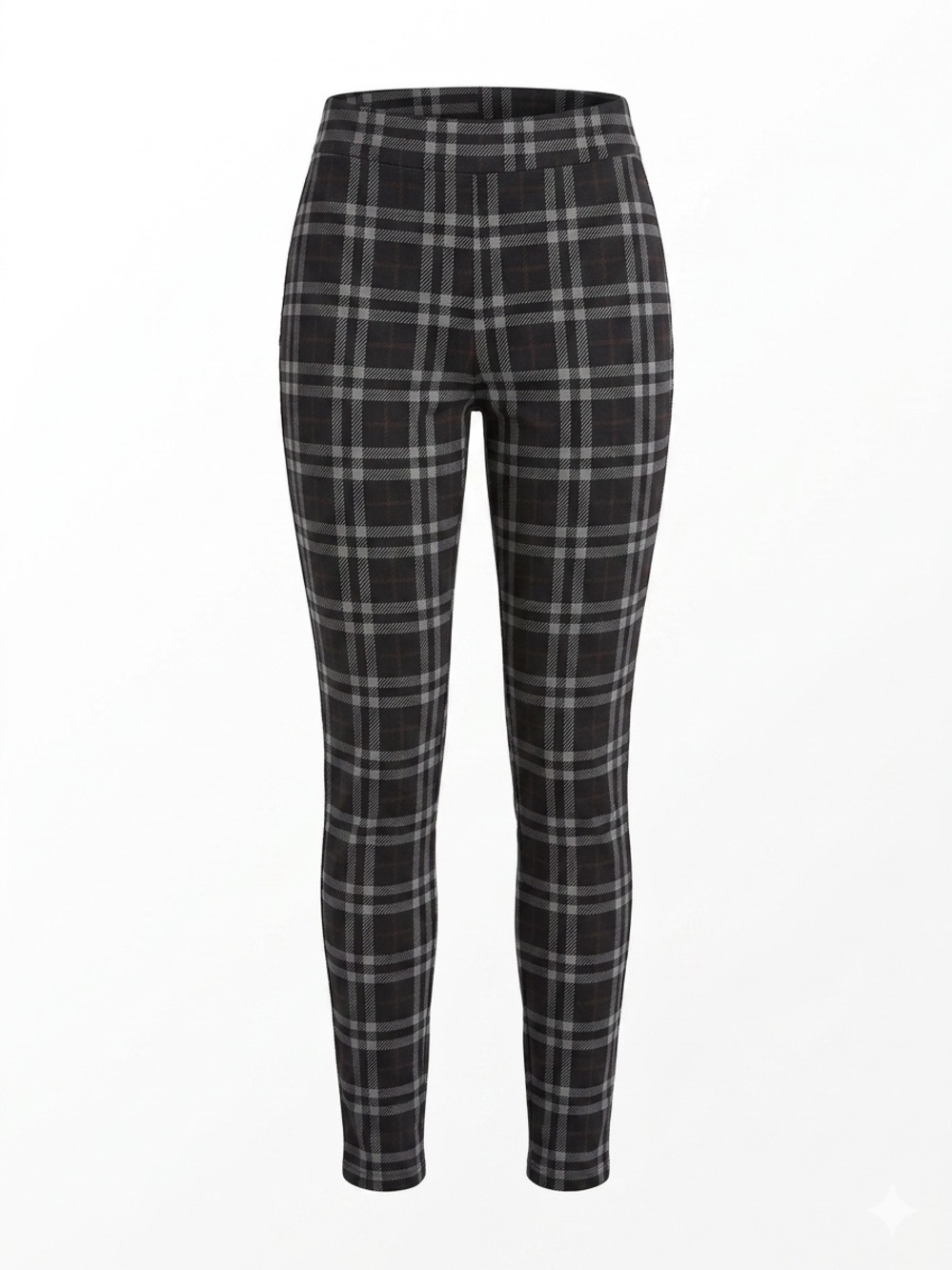 Sanctuary Chic Black & Grey Plaid High-Rise Skinny Trousers
